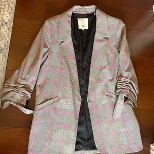 River Island Pink/Gray Plaid 2 piece pants suit Womens